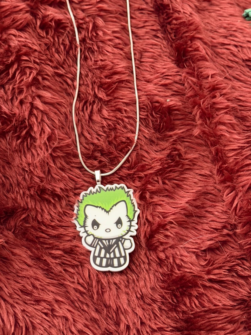 Green Hair Cartoon Character Pendant Necklace - Women Jewelry